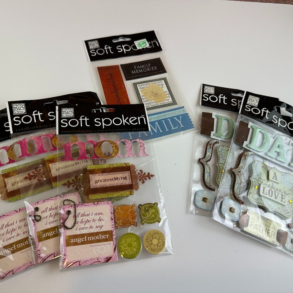*NEW* Me & My Big Ideas Soft Spoken Embellishments Set of 6